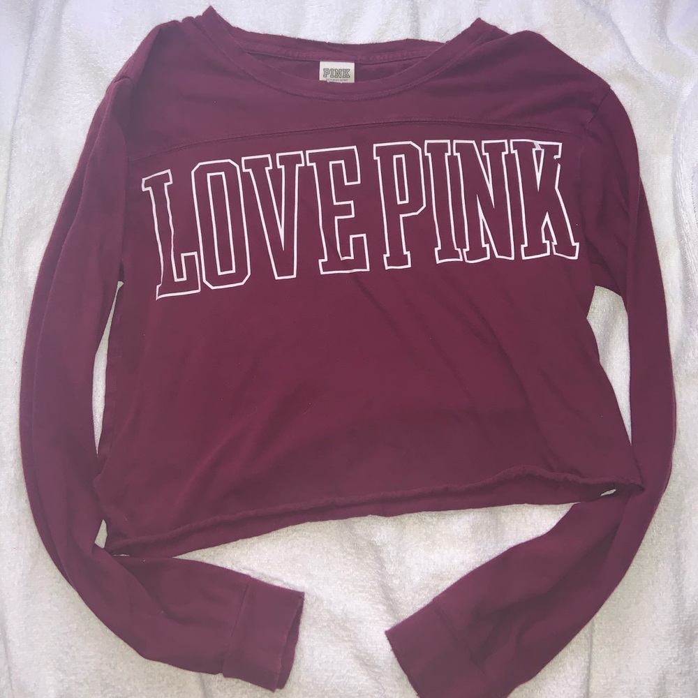 Long Sleeve Maroon PINK Shirt